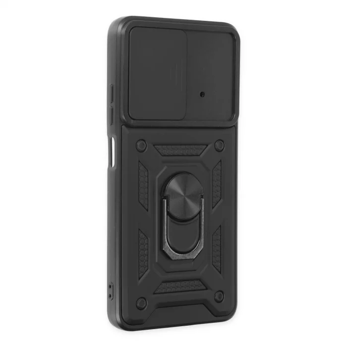 BUĞZ Xiaomi Poco X4 Pro 5g Kılıf Pars Lens Yüzüklü Silikon - Siyah