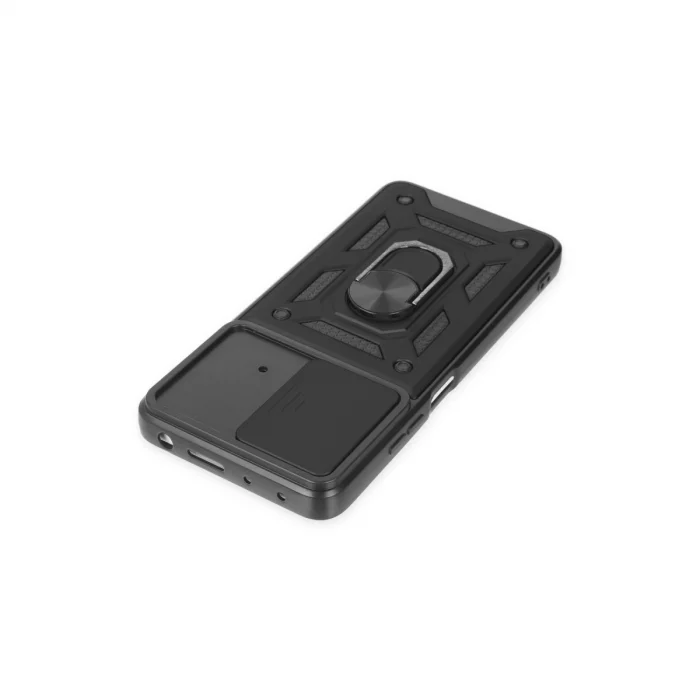 BUĞZ Xiaomi Poco X4 Pro 5g Kılıf Pars Lens Yüzüklü Silikon - Siyah