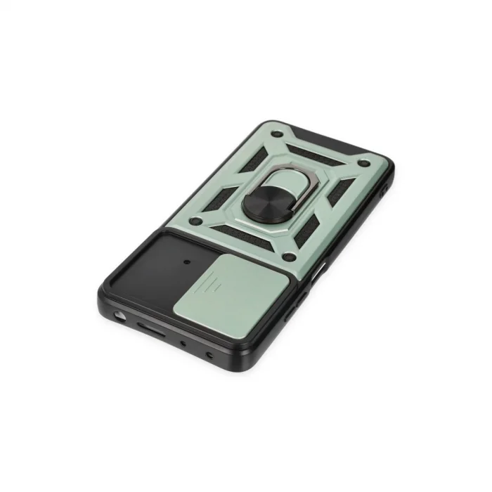 BUĞZ Xiaomi Poco X4 Pro 5g Kılıf Pars Lens Yüzüklü Silikon - Yeşil