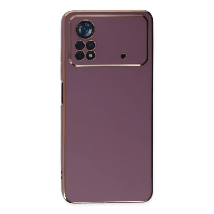 BUĞZ Xiaomi Poco X4 Pro 5g Kılıf Volet Silikon - Mor