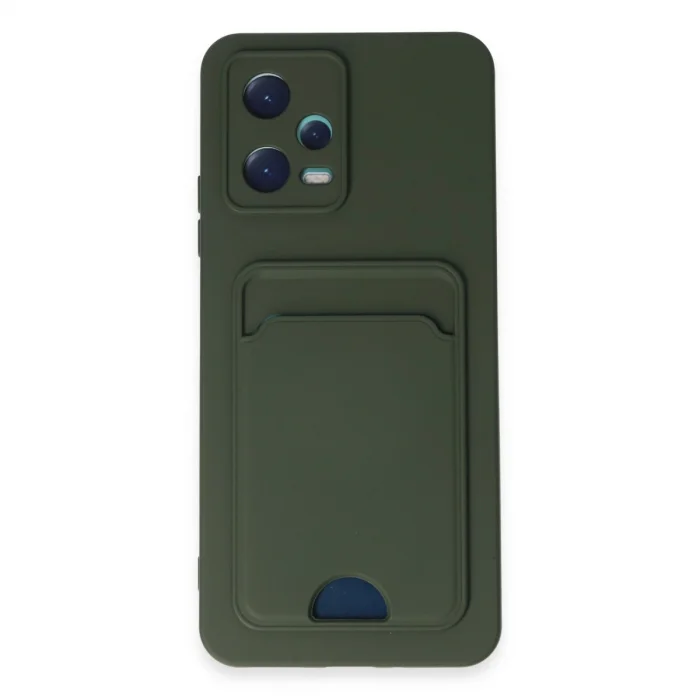 BUĞZ Xiaomi Poco X5 5g Kılıf Kelvin Kartvizitli Silikon - Koyu Yeşil