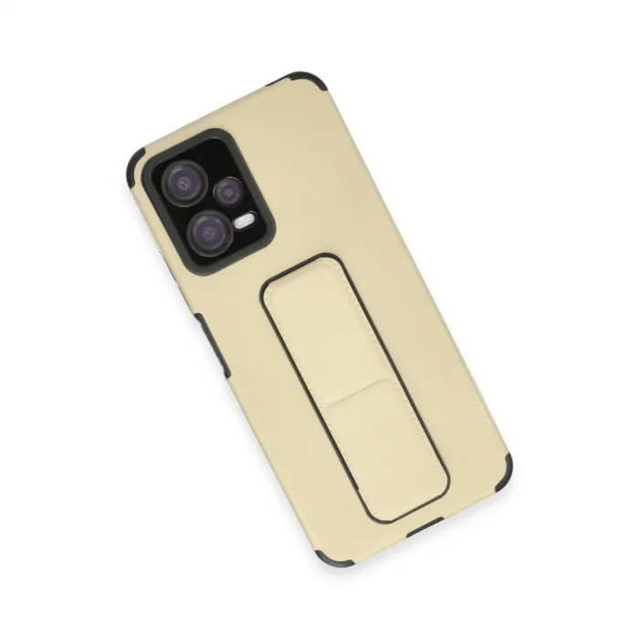 BUĞZ Xiaomi Poco X5 5g Kılıf Mega Standlı Silikon - Gold