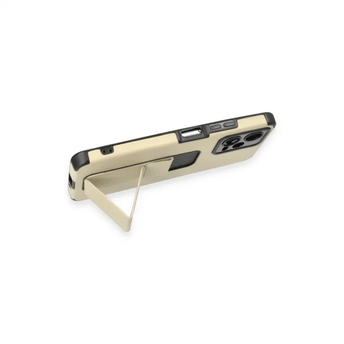 BUĞZ Xiaomi Poco X5 5g Kılıf Mega Standlı Silikon - Gold