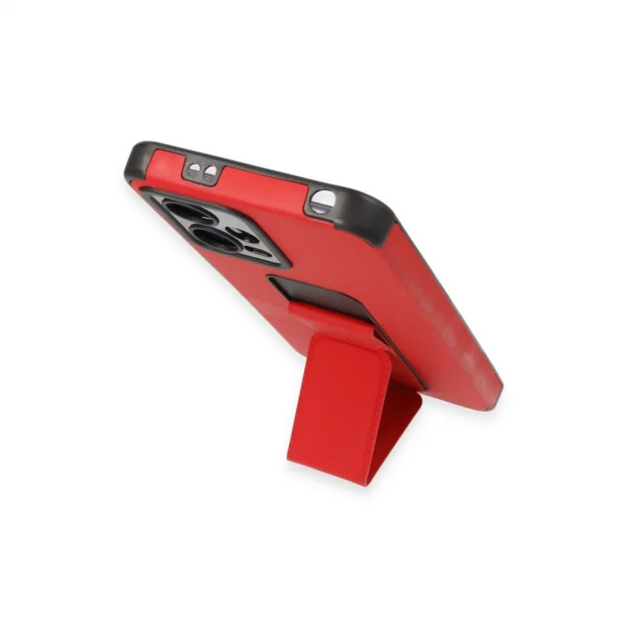 BUĞZ Xiaomi Poco X5 5g Kılıf Mega Standlı Silikon - Kırmızı