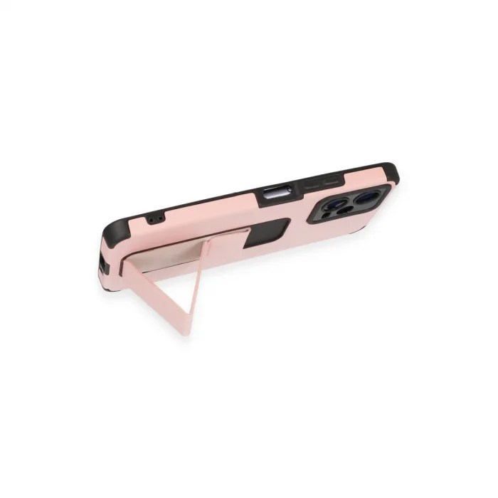 BUĞZ Xiaomi Poco X5 5g Kılıf Mega Standlı Silikon - Pudra