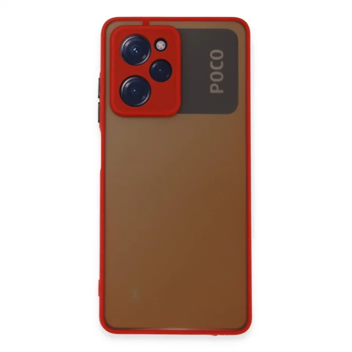 BUĞZ Xiaomi Poco X5 Pro 5g Kılıf Montreal Silikon Kapak - Kırmızı