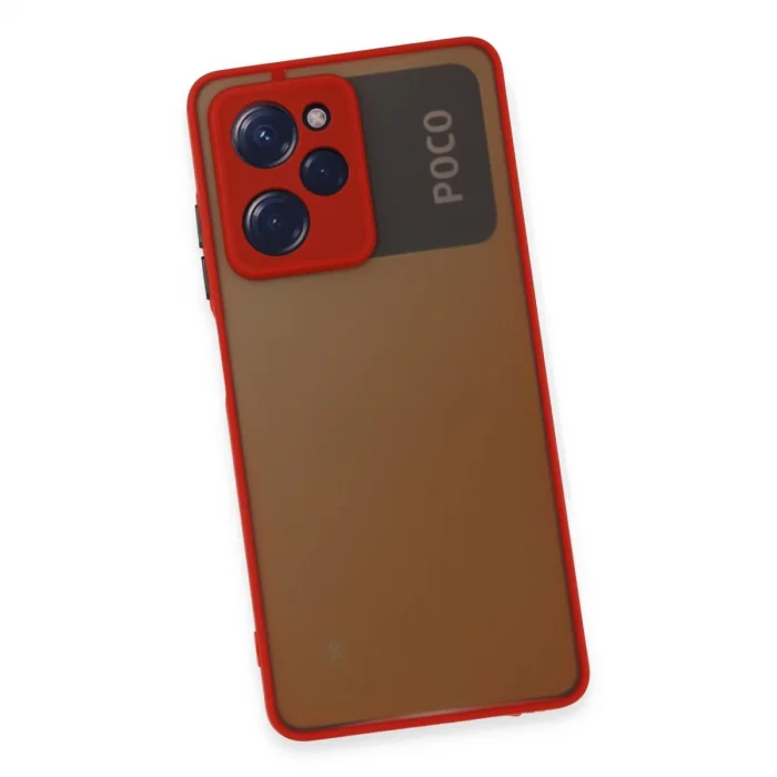 BUĞZ Xiaomi Poco X5 Pro 5g Kılıf Montreal Silikon Kapak - Kırmızı