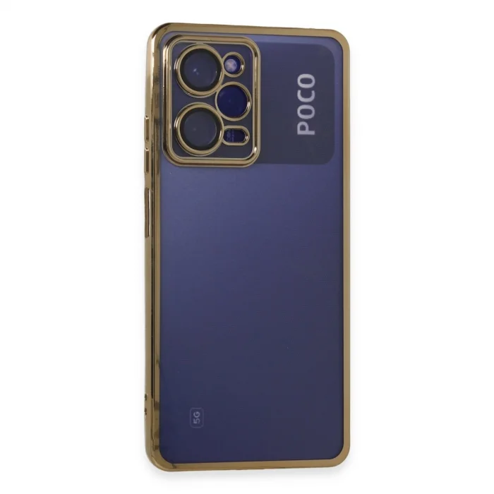 BUĞZ Xiaomi Poco X5 Pro 5g Kılıf Razer Lensli Silikon - Gold