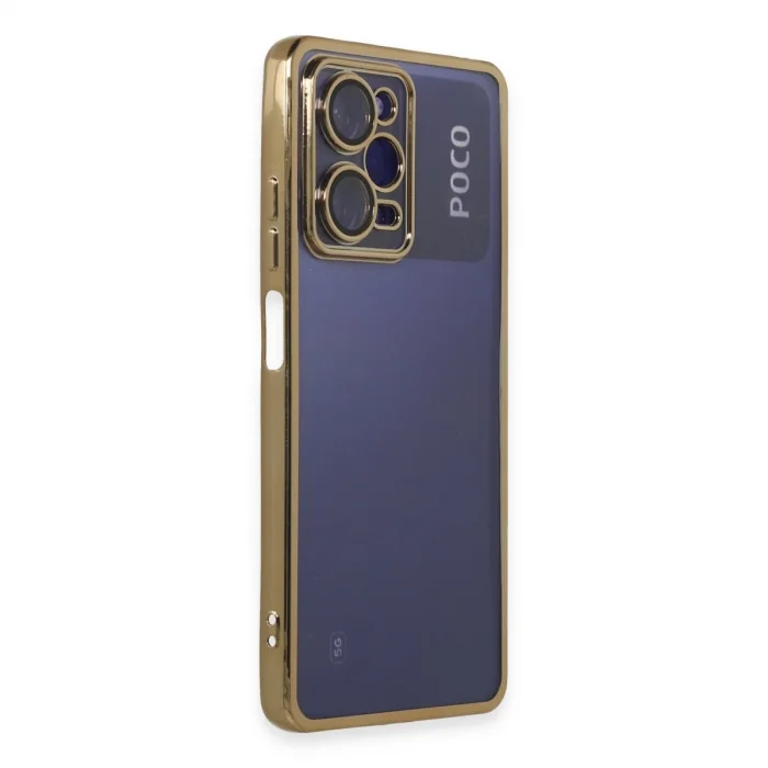 BUĞZ Xiaomi Poco X5 Pro 5g Kılıf Razer Lensli Silikon - Gold