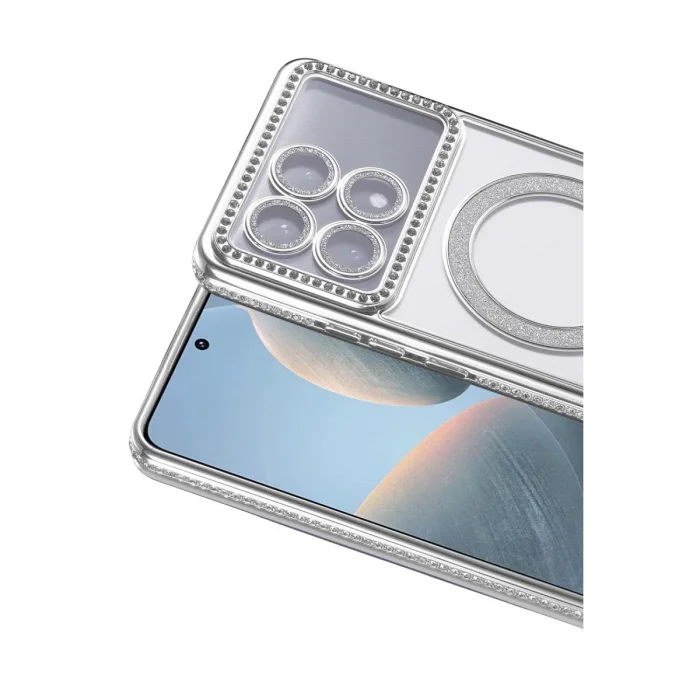 BUĞZ Xiaomi Poco X6 Pro Joke Simli Magneticsafe Kılıf - Gümüş