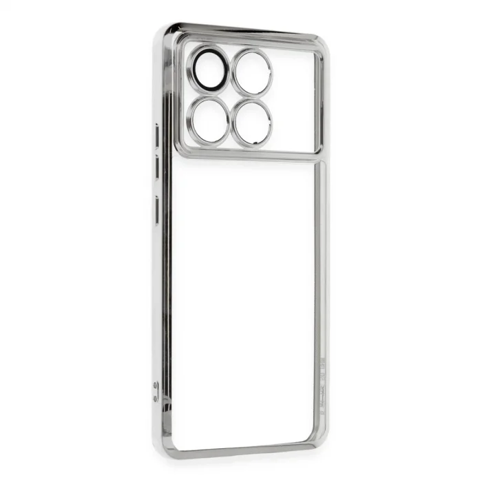 BUĞZ Xiaomi Poco X6 Pro Kılıf Razer Lensli Silikon - Gümüş