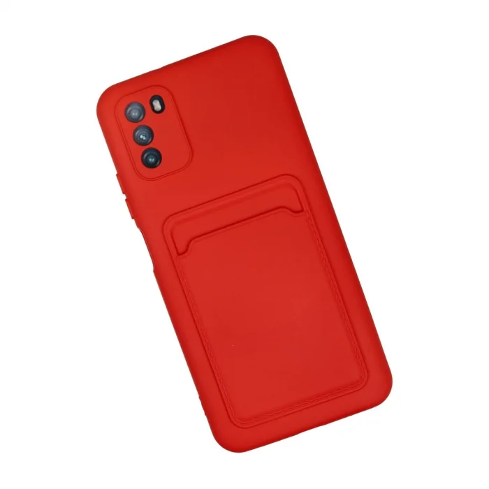 BUĞZ Xiaomi Pocophone M3 Kılıf Kelvin Kartvizitli Silikon - Kırmızı