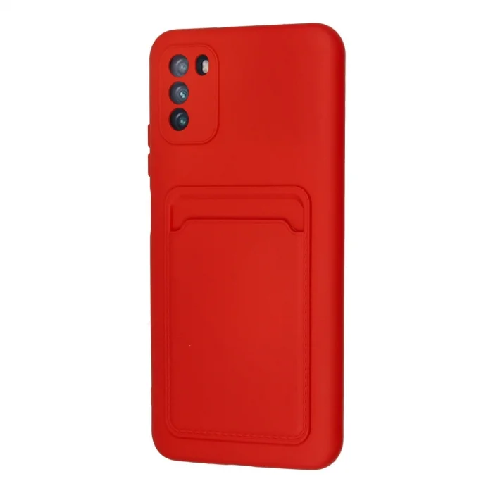 BUĞZ Xiaomi Pocophone M3 Kılıf Kelvin Kartvizitli Silikon - Kırmızı