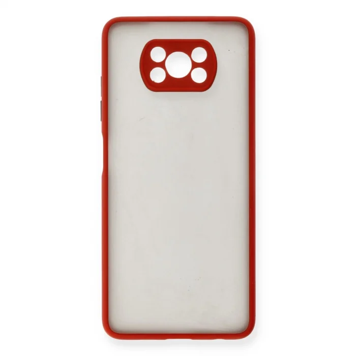 BUĞZ Xiaomi Pocophone X3 Kılıf Montreal Silikon Kapak - Kırmızı