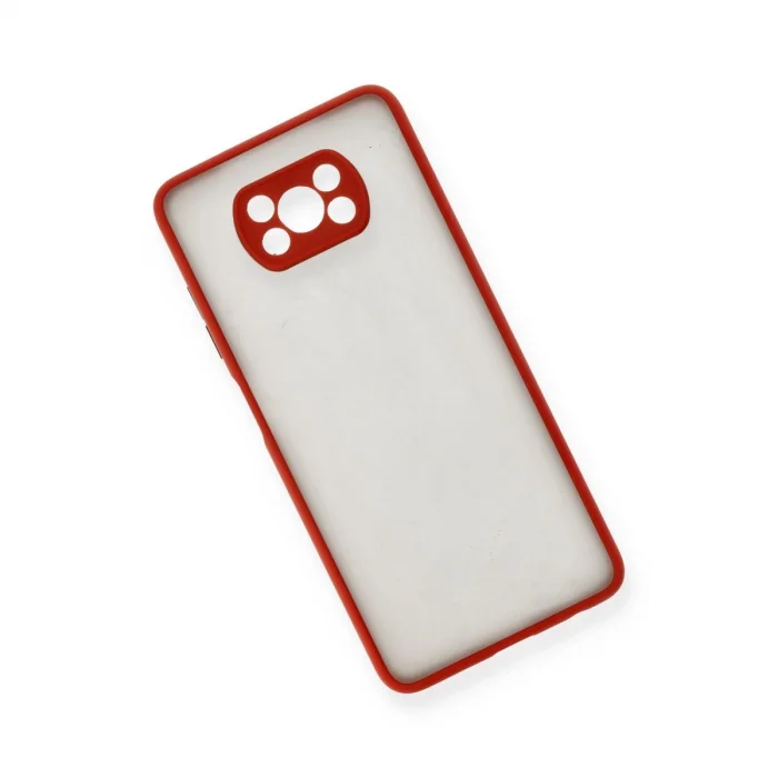 BUĞZ Xiaomi Pocophone X3 Kılıf Montreal Silikon Kapak - Kırmızı