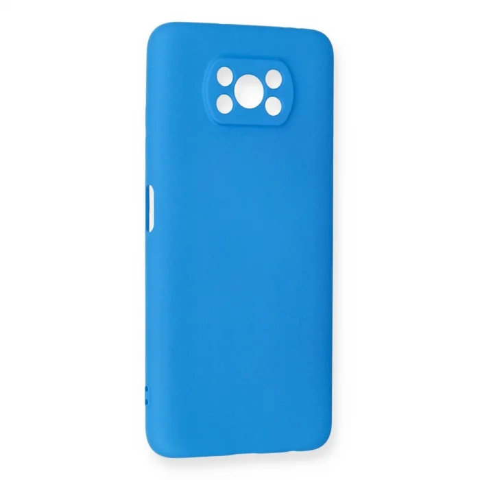 BUĞZ Xiaomi Pocophone X3 Kılıf Nano İçi Kadife Silikon - Mavi