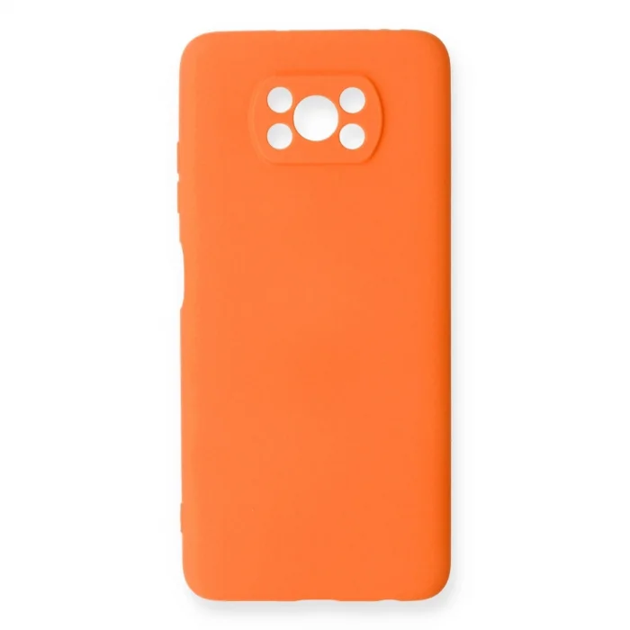 BUĞZ Xiaomi Pocophone X3 Kılıf Nano İçi Kadife Silikon - Turuncu