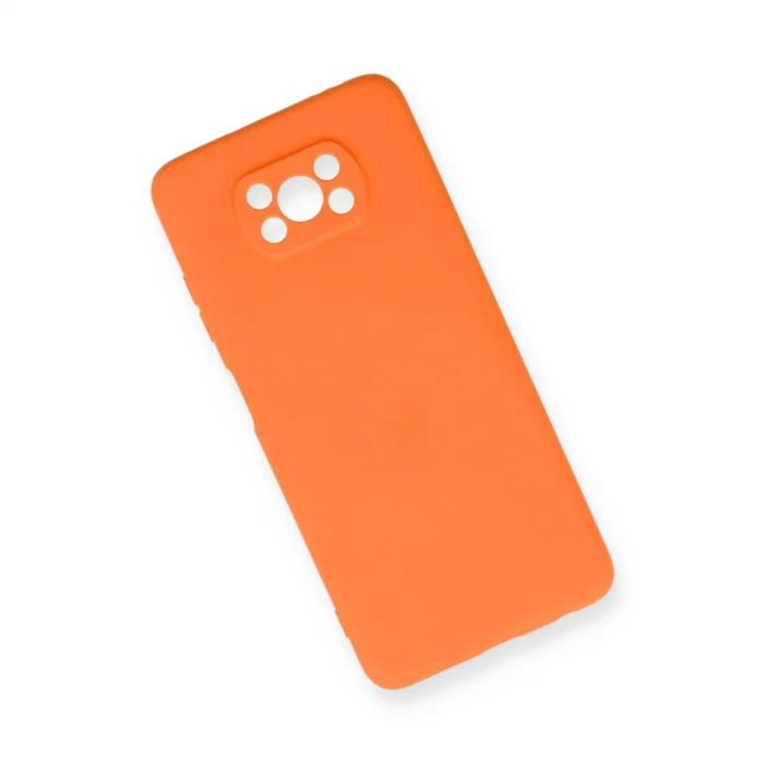 BUĞZ Xiaomi Pocophone X3 Kılıf Nano İçi Kadife Silikon - Turuncu