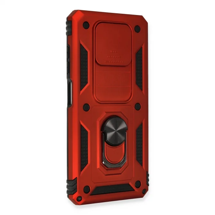 BUĞZ Xiaomi Pocophone X3 Kılıf Pars Lens Yüzüklü Silikon - Kırmızı