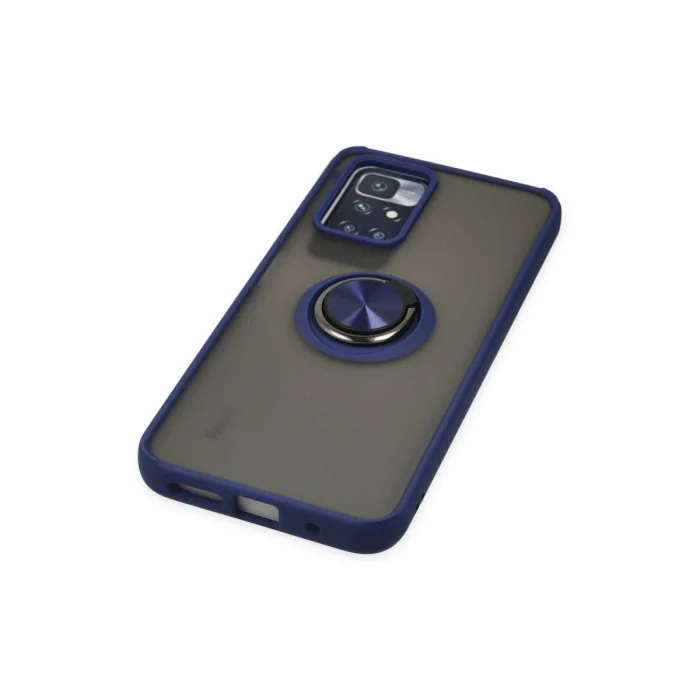 BUĞZ Xiaomi Redmi 10 2022 Kılıf Montreal Yüzüklü Silikon Kapak - Lacivert