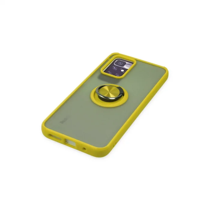 BUĞZ Xiaomi Redmi 10 2022 Kılıf Montreal Yüzüklü Silikon Kapak - Sarı