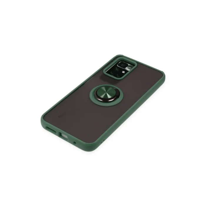 BUĞZ Xiaomi Redmi 10 2022 Kılıf Montreal Yüzüklü Silikon Kapak - Yeşil