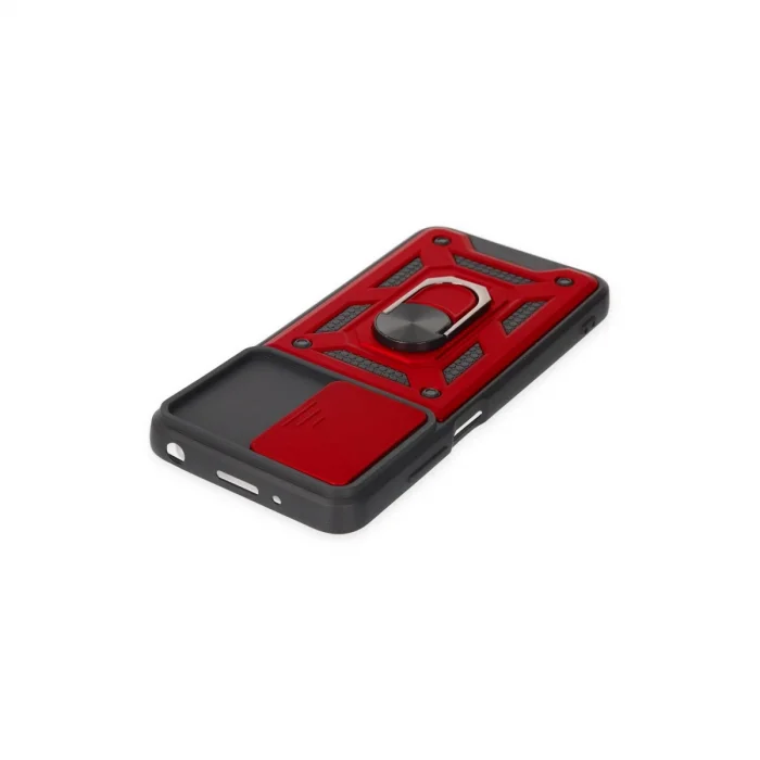 BUĞZ Xiaomi Redmi 10 2022 Kılıf Pars Lens Yüzüklü Silikon - Kırmızı