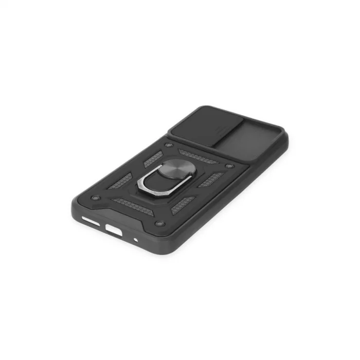 BUĞZ Xiaomi Redmi 10 2022 Kılıf Pars Lens Yüzüklü Silikon - Siyah