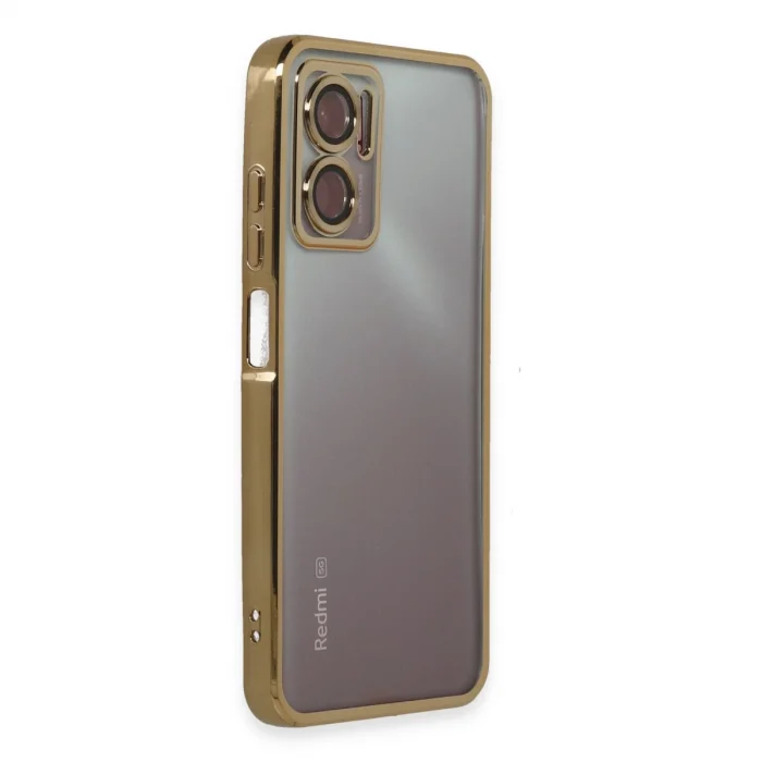 BUĞZ Xiaomi Redmi 10 5g Kılıf Razer Lensli Silikon - Gold