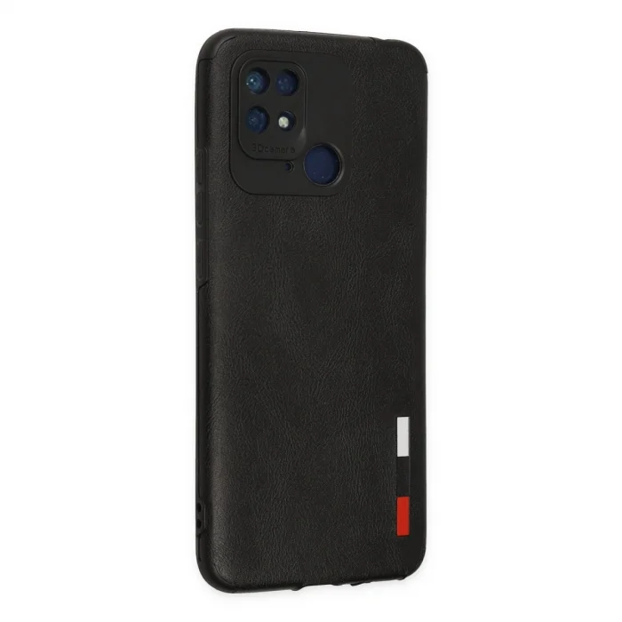 BUĞZ Xiaomi Redmi 10c Kılıf Loop Deri Silikon - Siyah