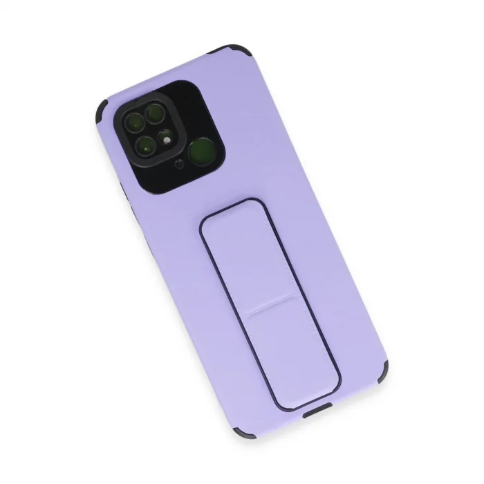 BUĞZ Xiaomi Redmi 10c Kılıf Mega Standlı Silikon - Lila