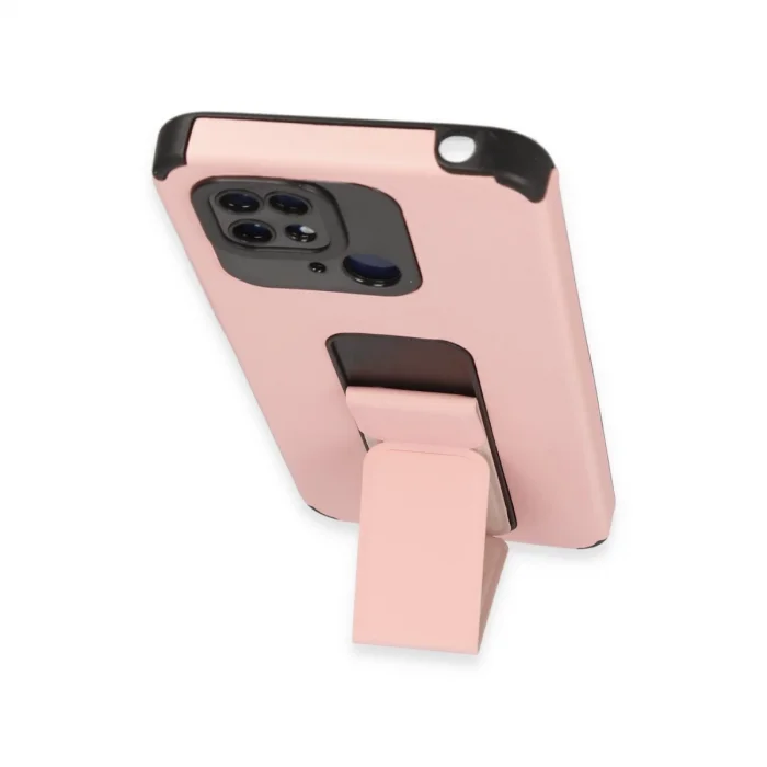 BUĞZ Xiaomi Redmi 10c Kılıf Mega Standlı Silikon - Pudra