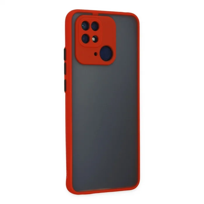 BUĞZ Xiaomi Redmi 10c Kılıf Montreal Silikon Kapak - Kırmızı