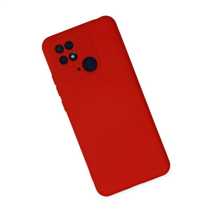 BUĞZ Xiaomi Redmi 10c Kılıf Nano İçi Kadife Silikon - Kırmızı