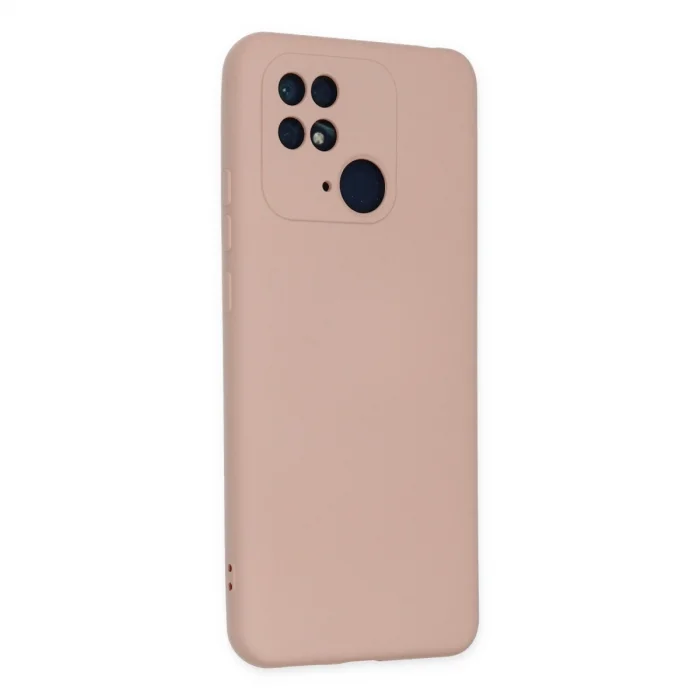 BUĞZ Xiaomi Redmi 10c Kılıf Nano İçi Kadife Silikon - Pudra