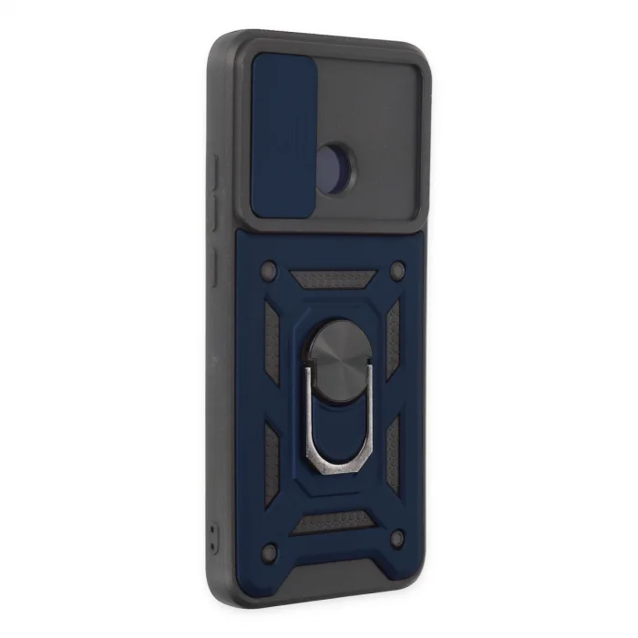 BUĞZ Xiaomi Redmi 10c Kılıf Pars Lens Yüzüklü Silikon - Lacivert