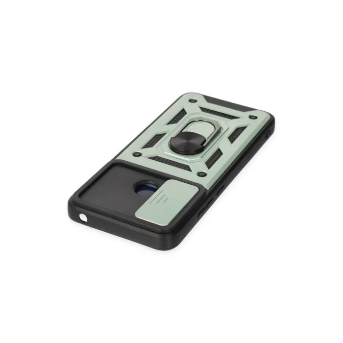 BUĞZ Xiaomi Redmi 10c Kılıf Pars Lens Yüzüklü Silikon - Yeşil