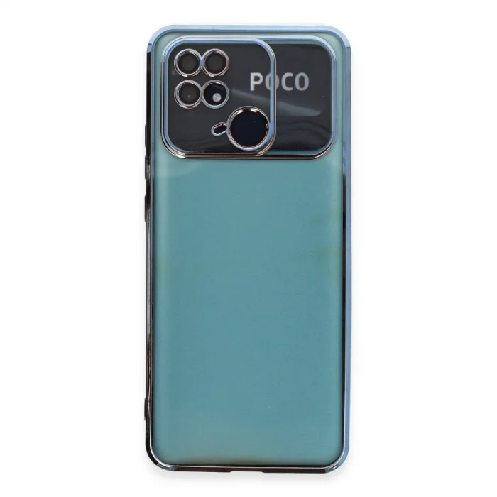 BUĞZ Xiaomi Redmi 10c Kılıf Razer Lensli Silikon - Açık Mavi