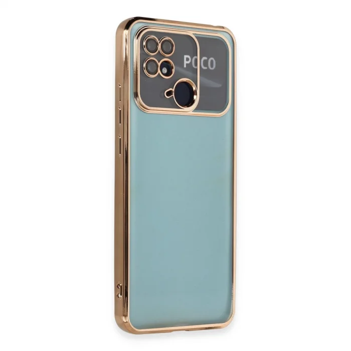 BUĞZ Xiaomi Redmi 10c Kılıf Razer Lensli Silikon - Gold