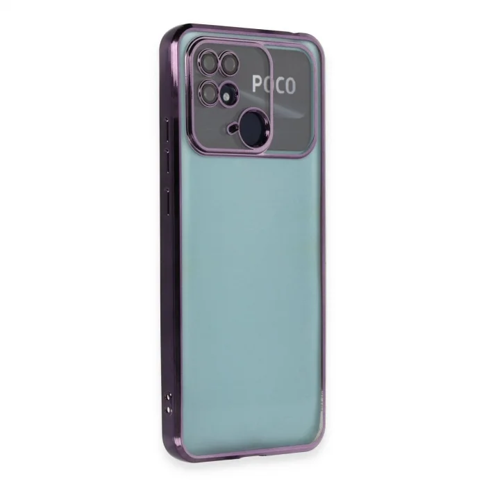 BUĞZ Xiaomi Redmi 10c Kılıf Razer Lensli Silikon - Mor