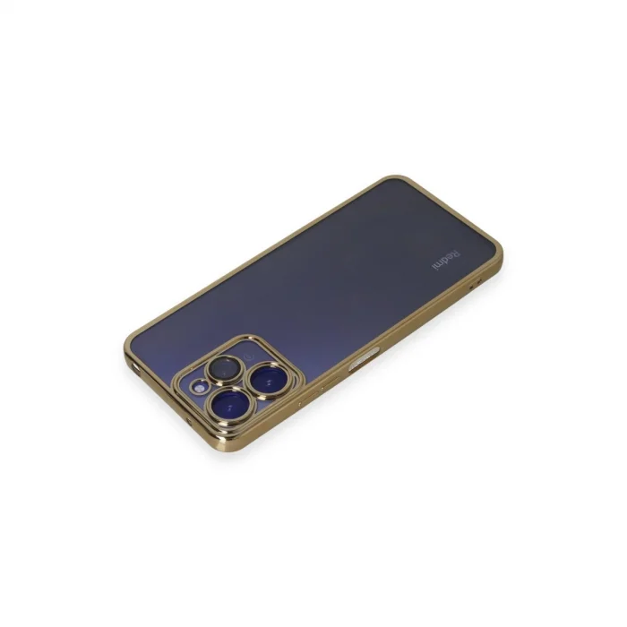 BUĞZ Xiaomi Redmi 12 Kılıf Razer Lensli Silikon - Gold