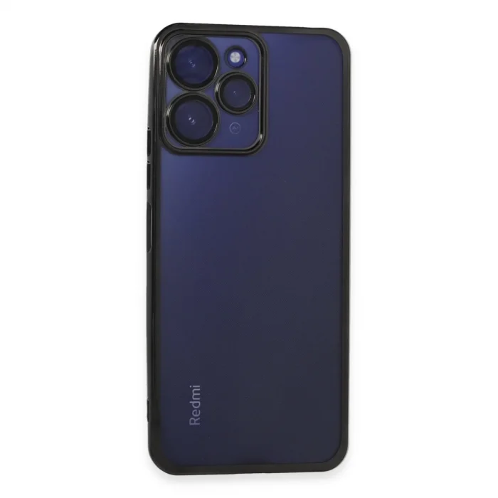 BUĞZ Xiaomi Redmi 12 Kılıf Razer Lensli Silikon - Siyah