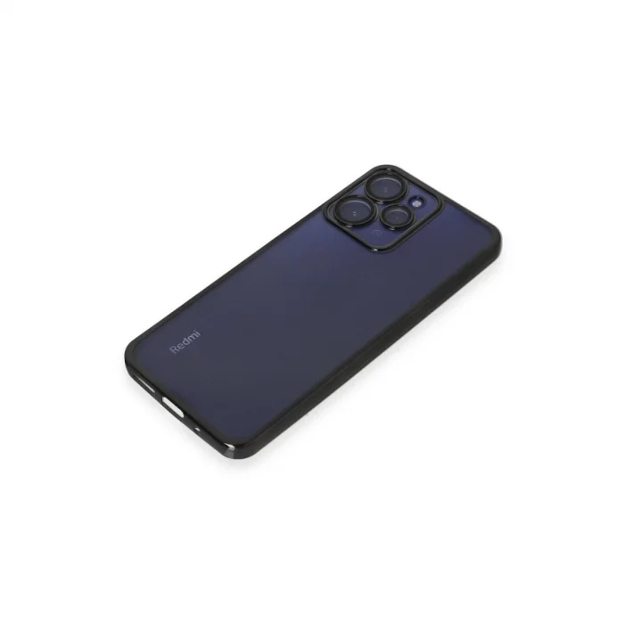 BUĞZ Xiaomi Redmi 12 Kılıf Razer Lensli Silikon - Siyah