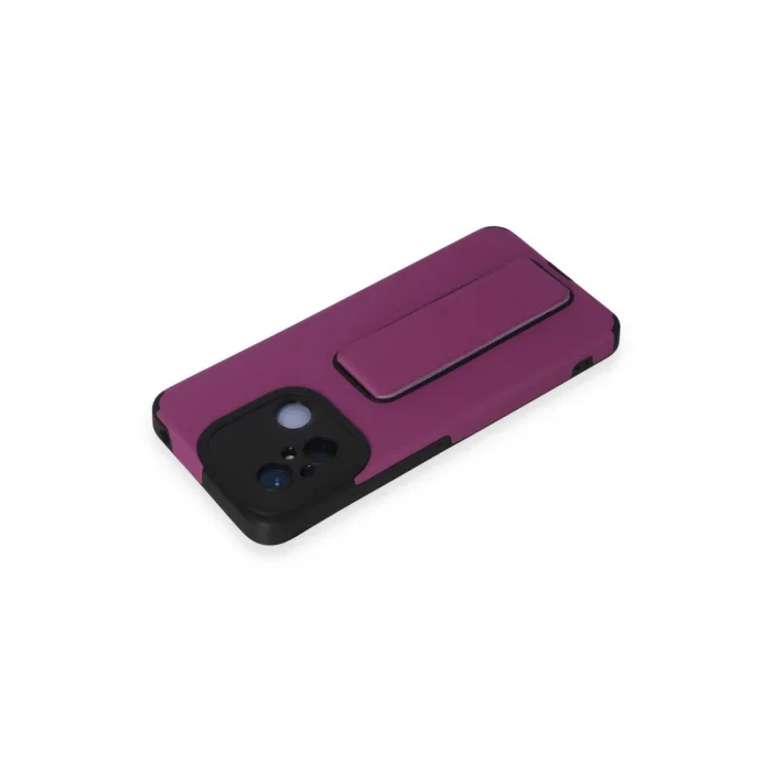 BUĞZ Xiaomi Redmi 12c Kılıf Mega Standlı Silikon - Mor