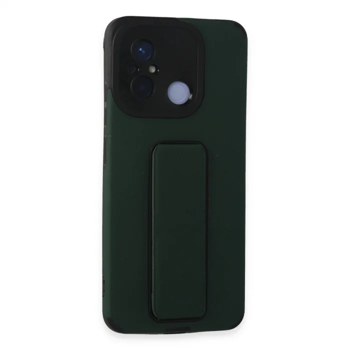 BUĞZ Xiaomi Redmi 12c Kılıf Mega Standlı Silikon - Yeşil