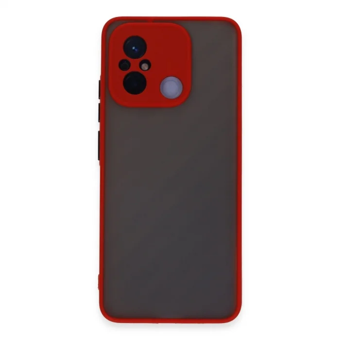 BUĞZ Xiaomi Redmi 12c Kılıf Montreal Silikon Kapak - Kırmızı