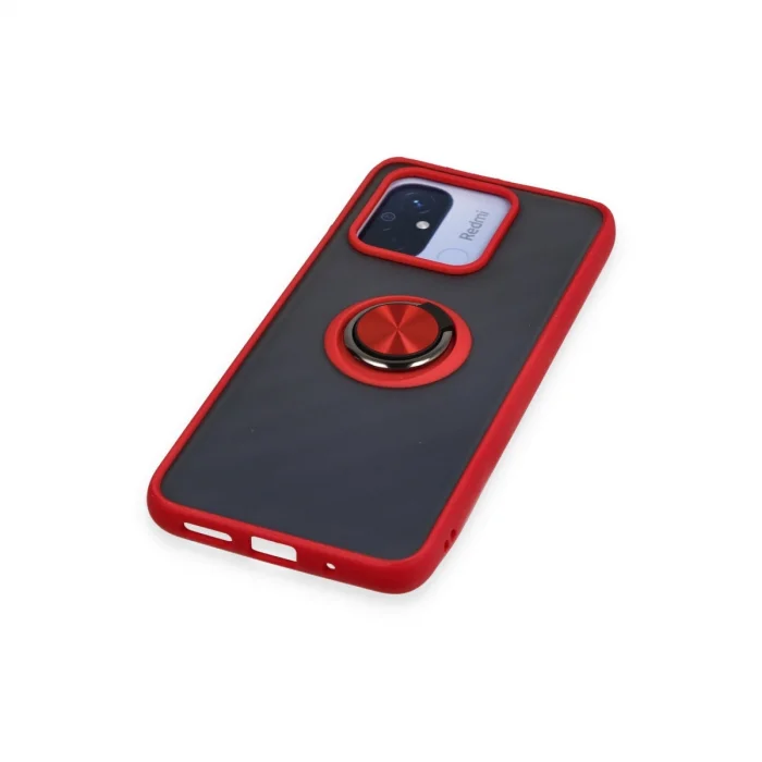 BUĞZ Xiaomi Redmi 12c Kılıf Montreal Yüzüklü Silikon Kapak - Kırmızı