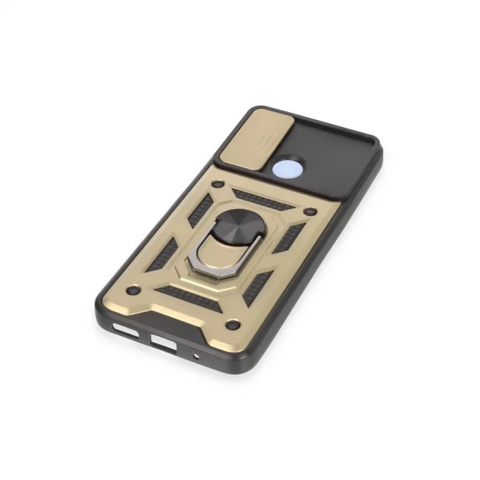 BUĞZ Xiaomi Redmi 12c Kılıf Pars Lens Yüzüklü Silikon - Gold