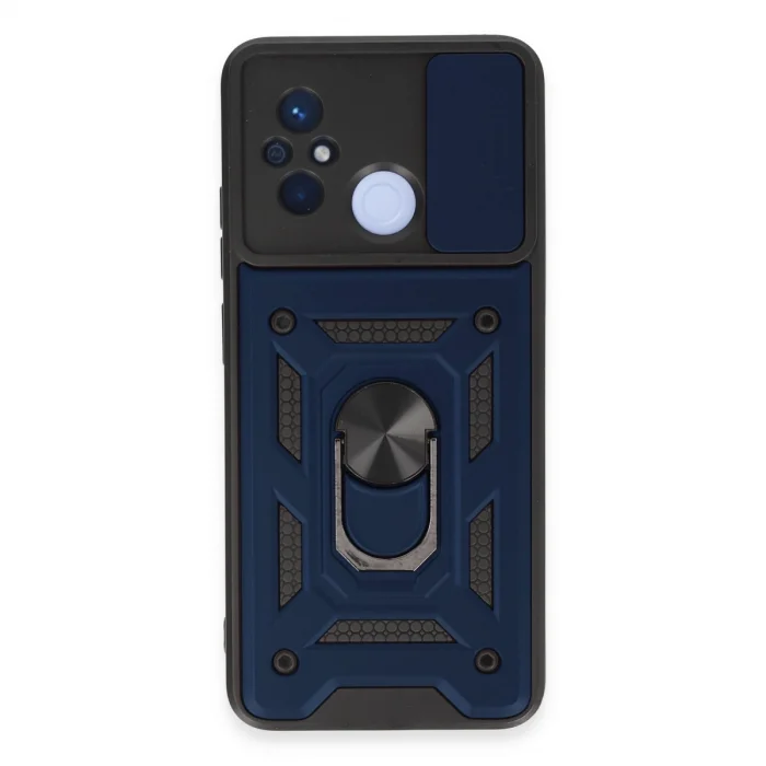 BUĞZ Xiaomi Redmi 12c Kılıf Pars Lens Yüzüklü Silikon - Lacivert