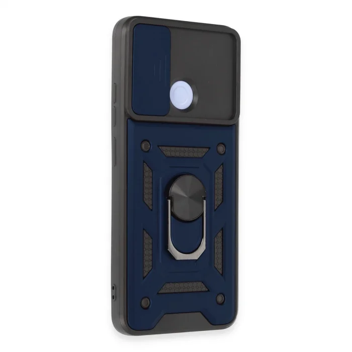 BUĞZ Xiaomi Redmi 12c Kılıf Pars Lens Yüzüklü Silikon - Lacivert